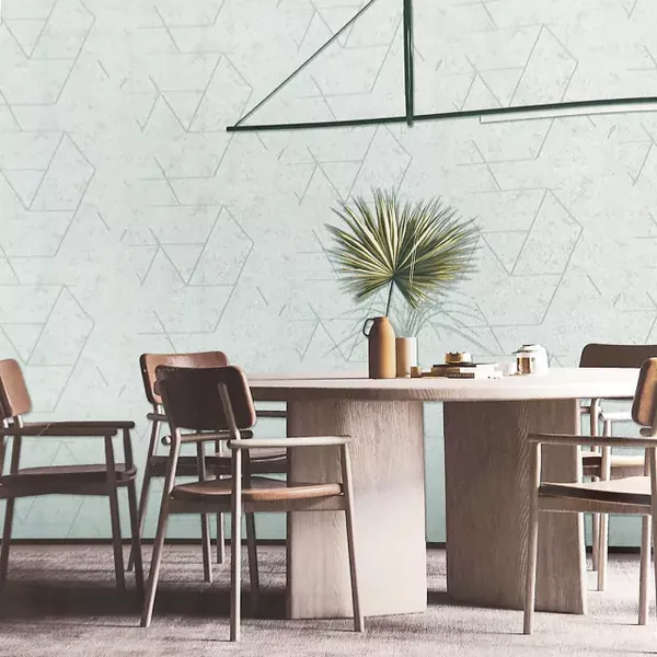 Papel de parede Geométrico Abstrato Cinza com Brilho Metálico