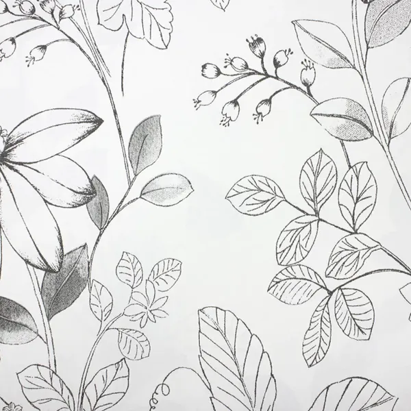 Papel de parede Floral Preto e Branco
