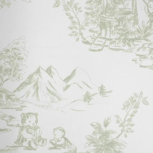 Papel de parede Toile de Jouy Verde Fendi Infantil