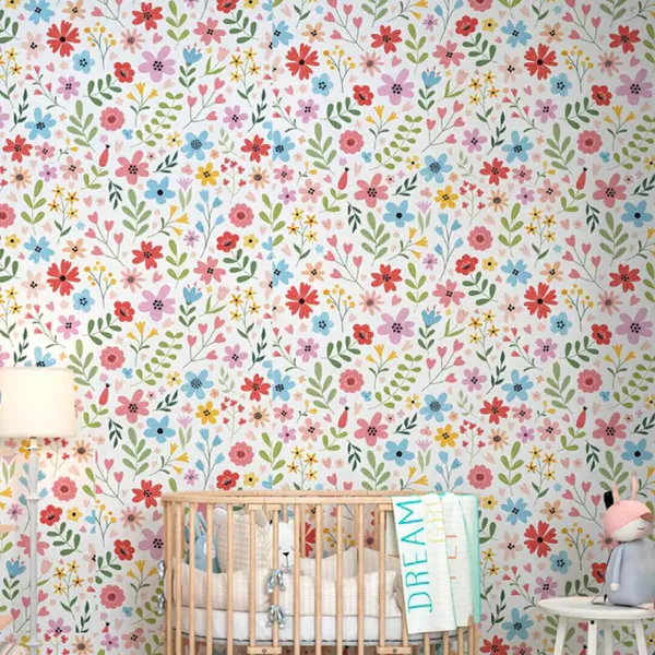 Papel de parede Painel Floral Colorido