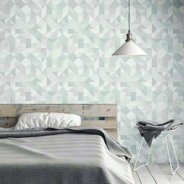 Quarto com papel de parede instalado pela Resile